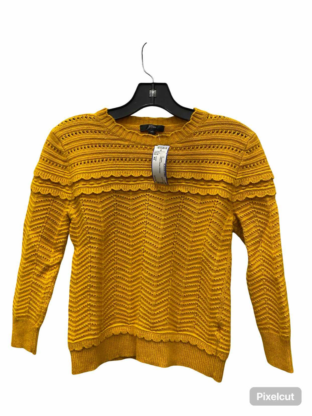 J Crew Size XS Yellow Ribbed 40%Wool Sweater