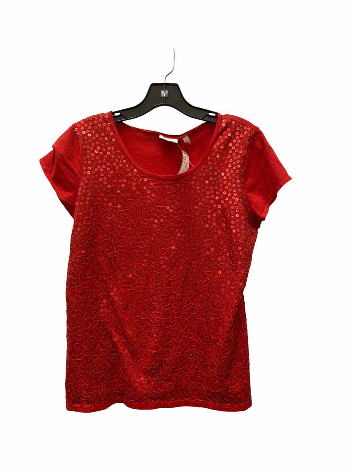 DKNY Size L Red Sequin T-shirt