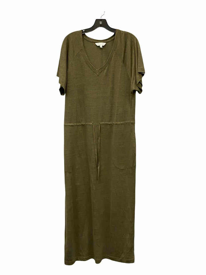 The Company Store Size M/L Green 100% Linen Dress