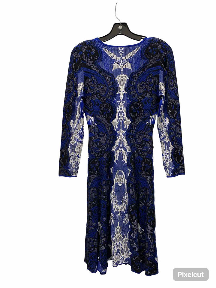 BCBG Size S Blue Print Knit Dress