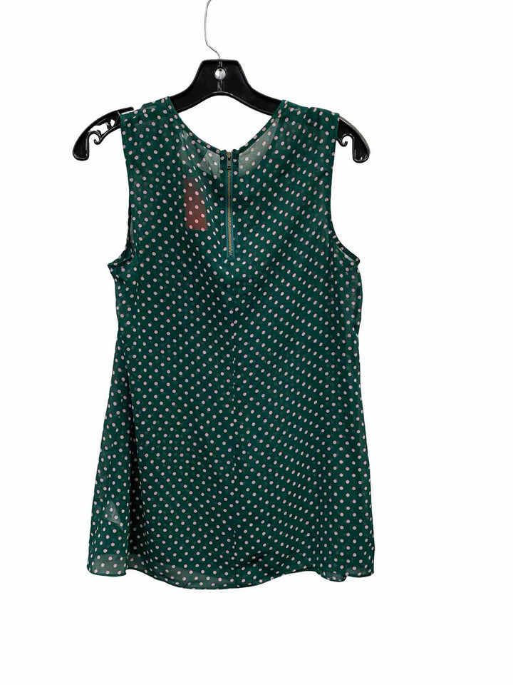 Cabi Size S Green Pink Poka dot Tank Top