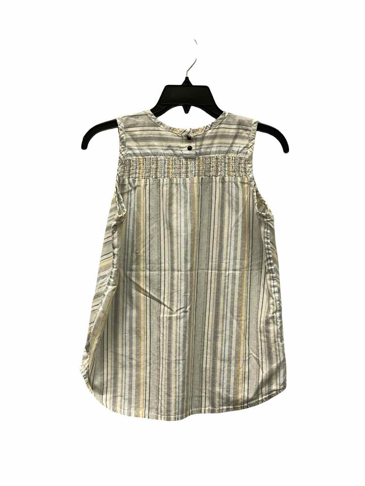 Aventura Size S White Multi Striped 100% Organic Cotton Tank Top