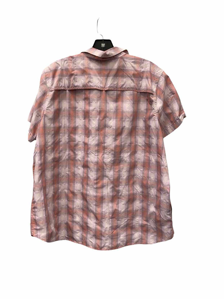 Eddie Bauer Size XL Pink Purple Plaid Short Sleeve Shirts