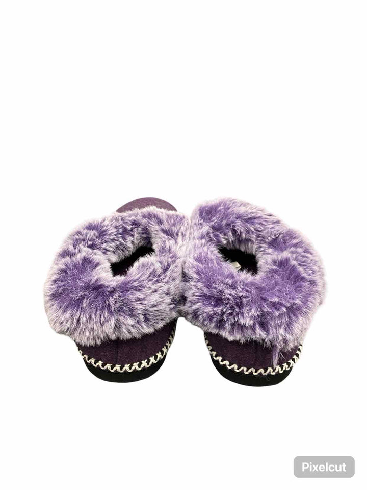 EverFoams Shoe Size 10 Purple Faux Fur Slippers