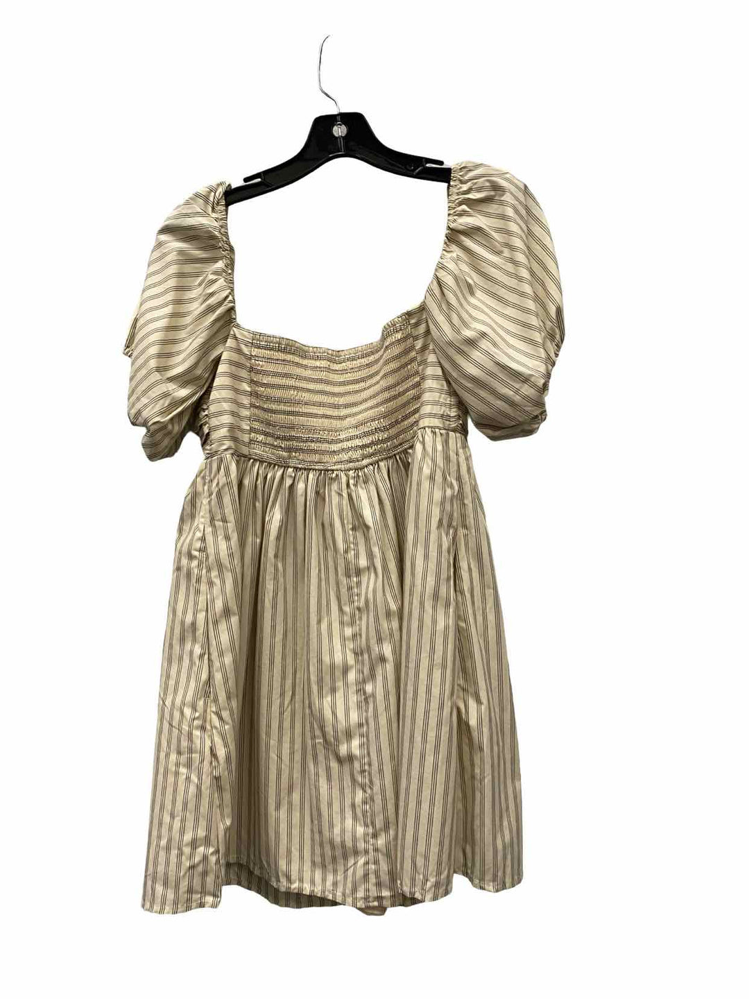 Abercrombie & Fitch Size M Cream Striped Dress
