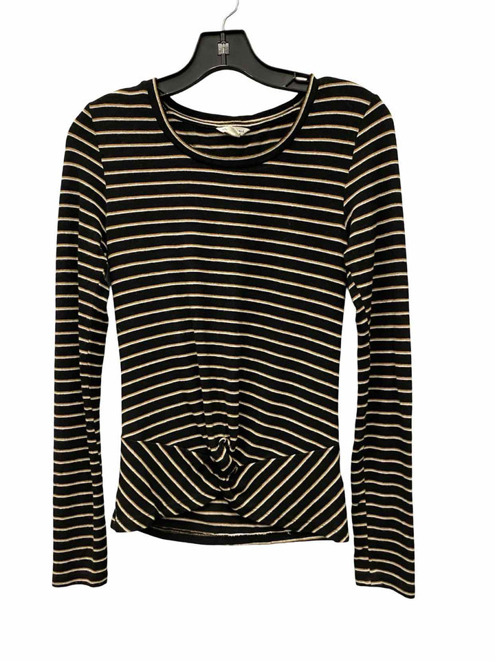 Aeropostale Size M Black Yellow Striped Long Sleeve Shirts