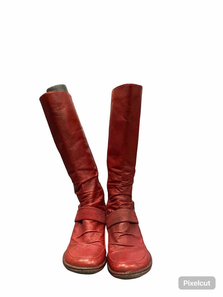 Miz Mooz Shoe Size 38 Red Leather Oakley Boots(knee)