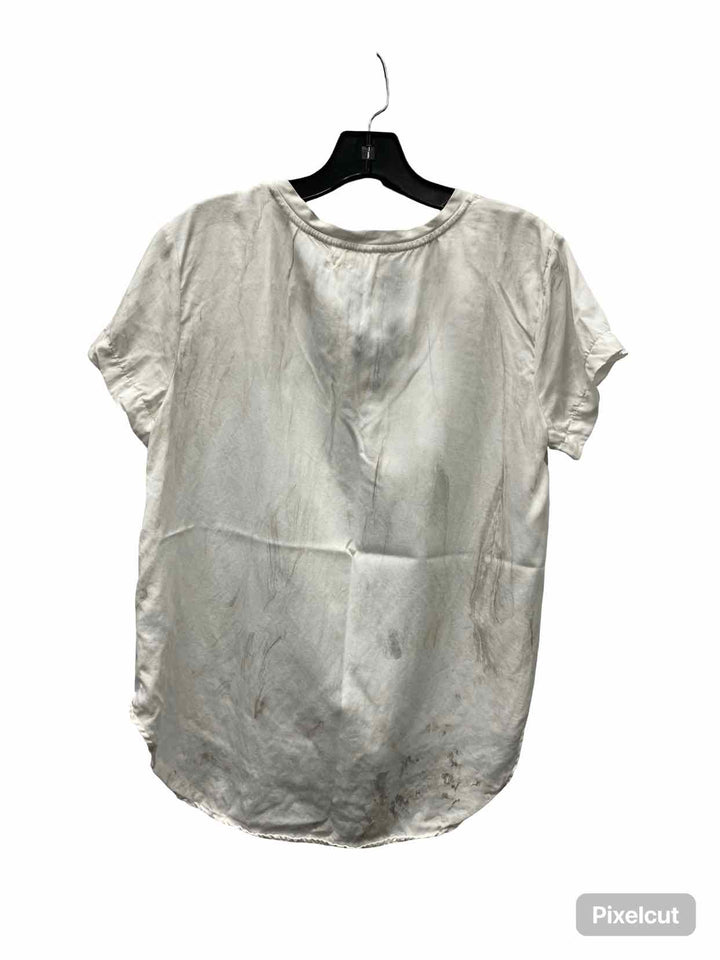 Bella Dahl Size M White Grey Short Sleeve Shirts