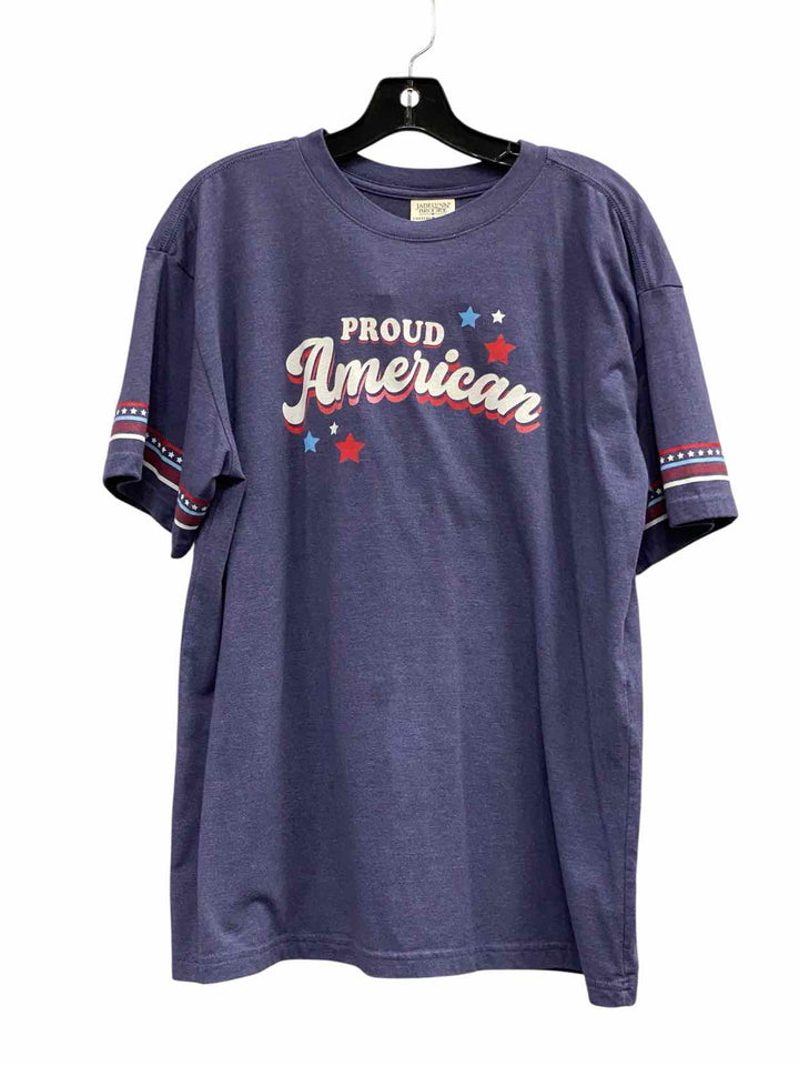 Jadelynn Brooke Size L Blue Print T-shirt