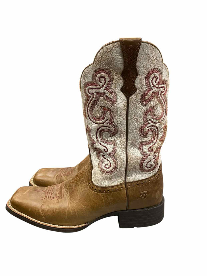Ariat Shoe Size 12 Brown White & Red Boots(Ankle)