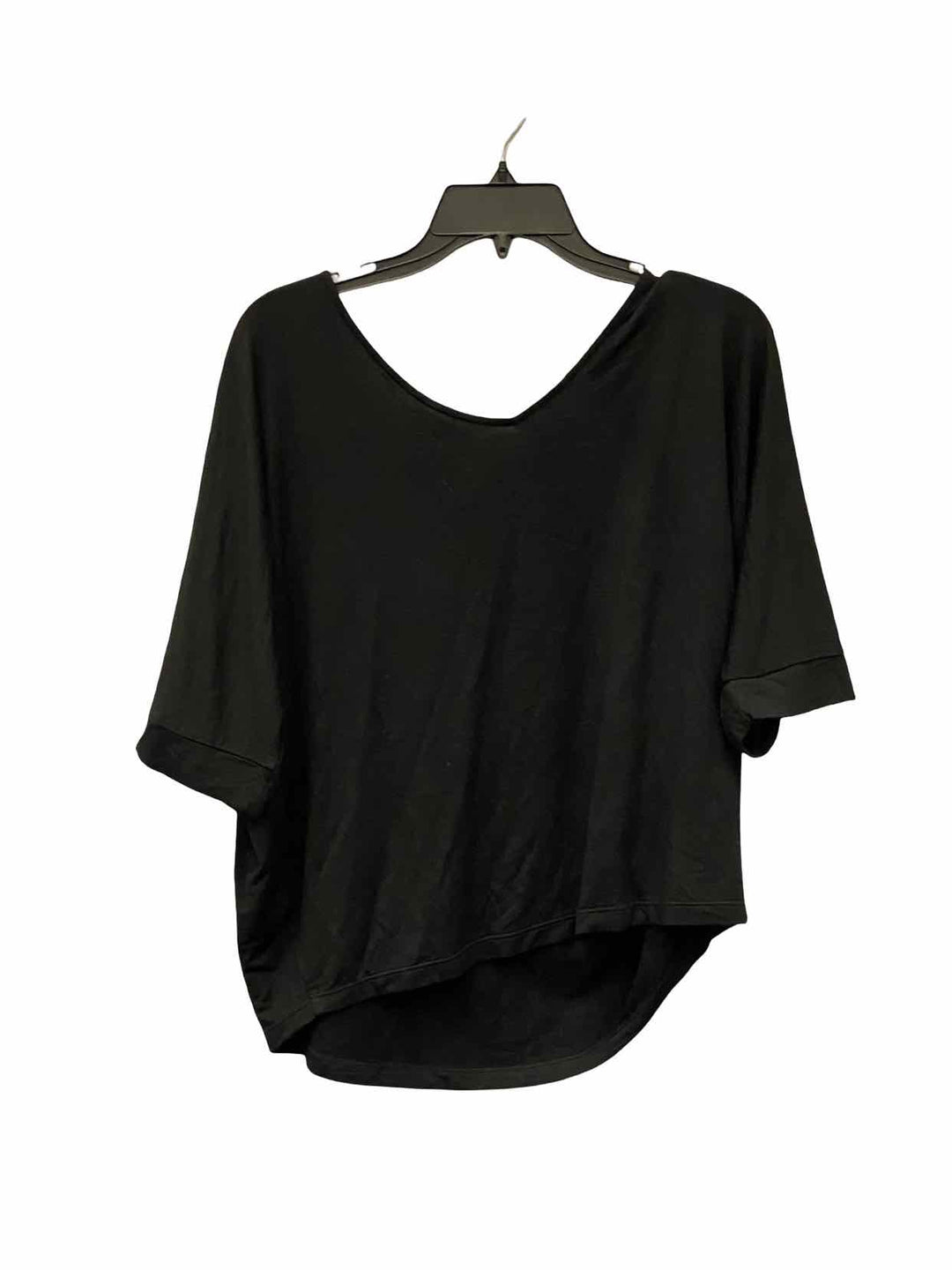 Nic + Zoe Size L Black Short Sleeve Shirts