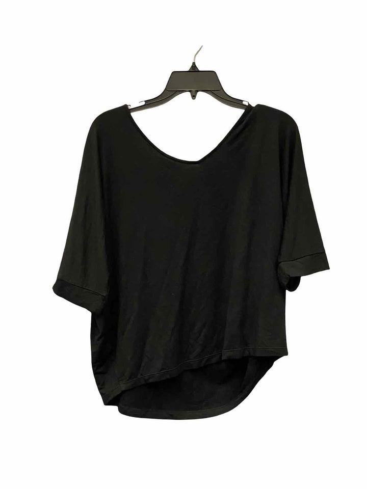 Nic + Zoe Size L Black Short Sleeve Shirts