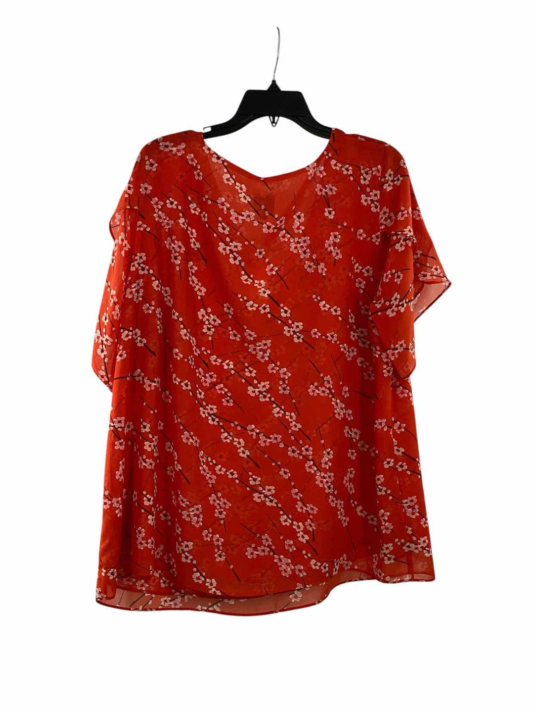 Cabi Size XXL Orange Floral Short Sleeve Shirts