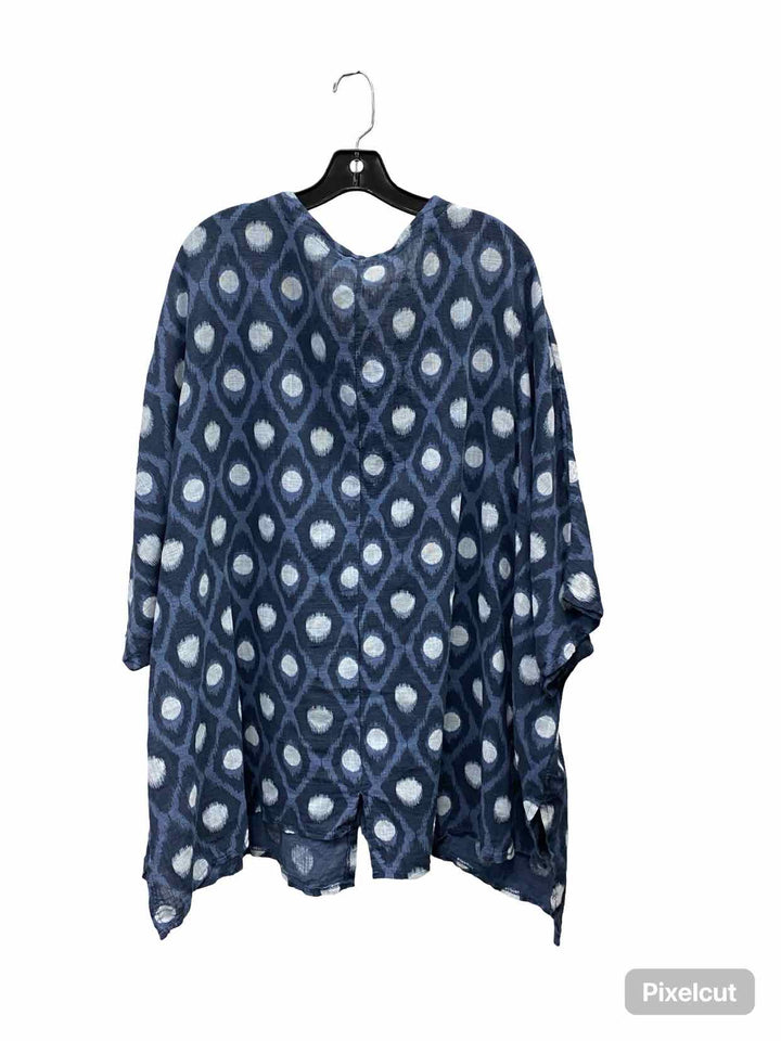 Made in Italy Size 2X Blue White Short Sleeve Shirts