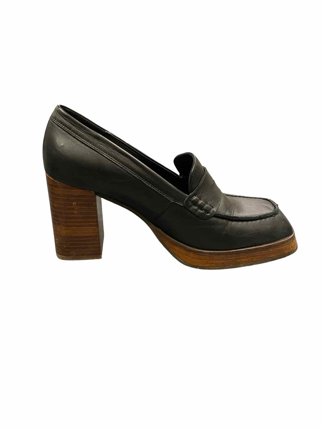 Alohas Shoe Size 40 Black Leather Busy Heels