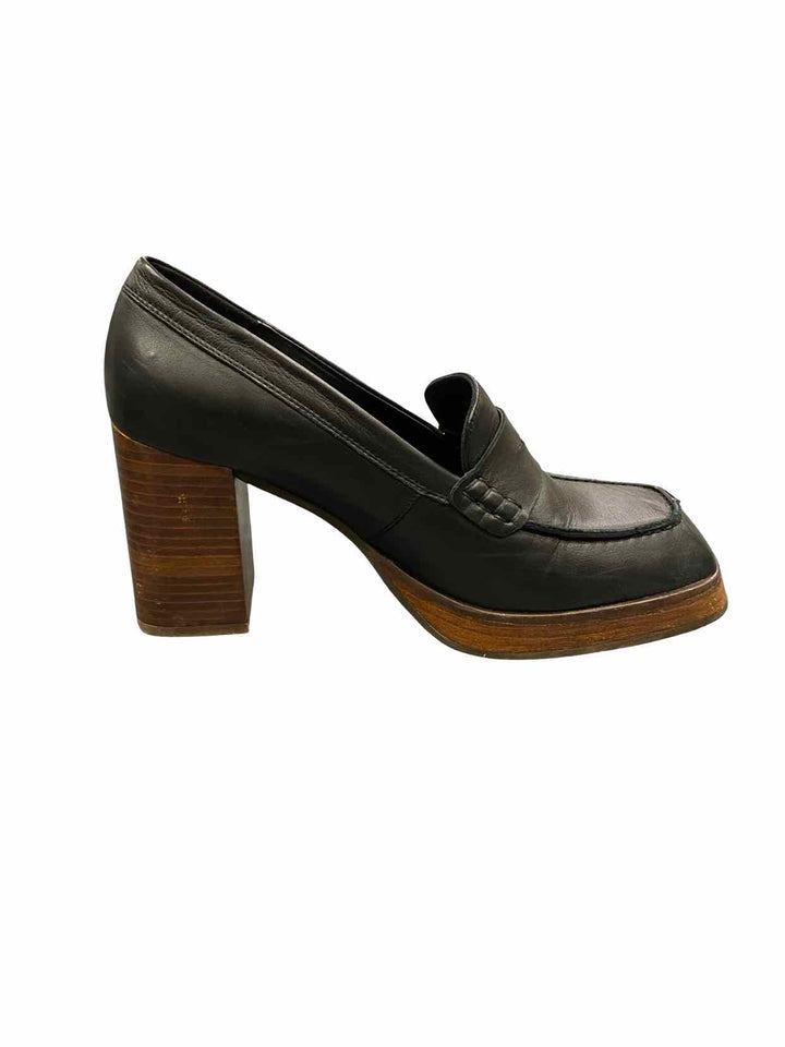 Alohas Shoe Size 40 Black Leather Busy Heels