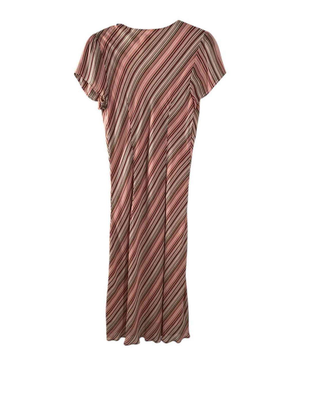 J. Jill Size 8 Pink White Stripe Dress