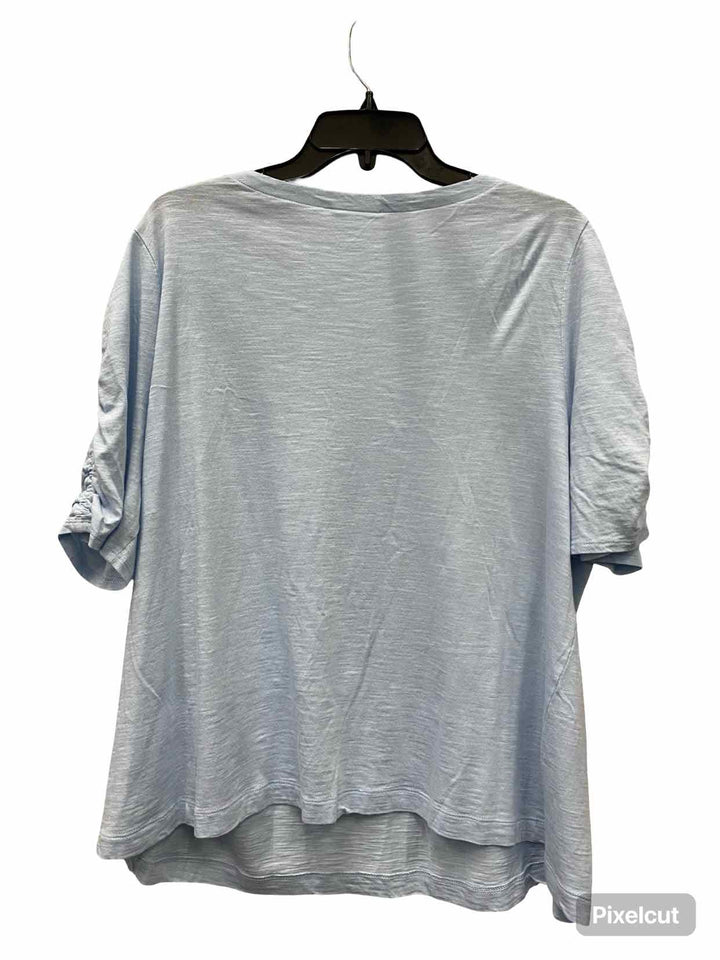 J Jill Size 2X Light Blue Short Sleeve Shirts