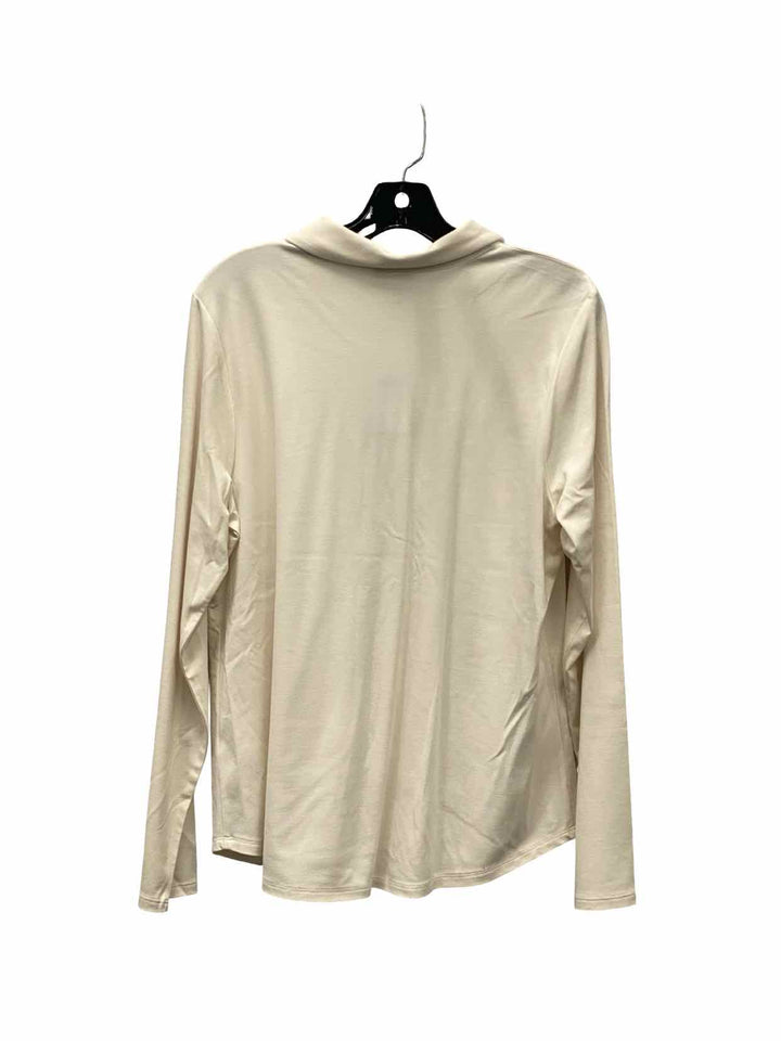 J Jill Size M White Button Up Long Sleeve Shirts