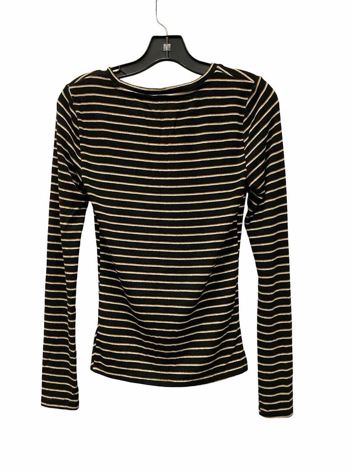 Aeropostale Size M Black Yellow Striped Long Sleeve Shirts