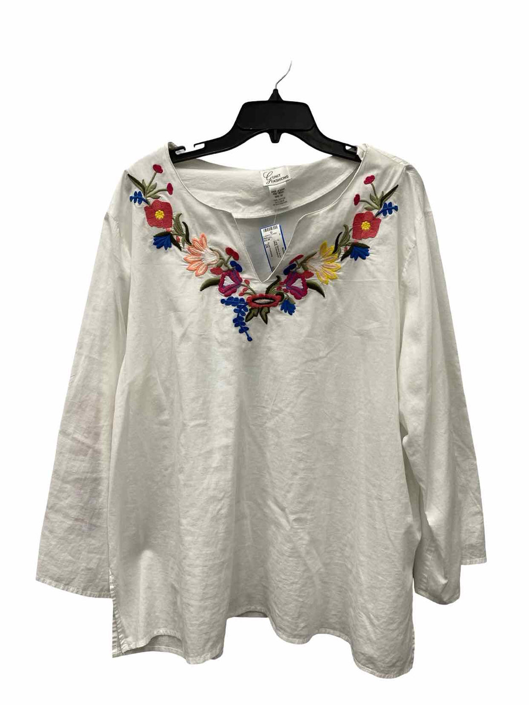 Gunit Fashioins Size 2X White Embroidered Long Sleeve Shirts