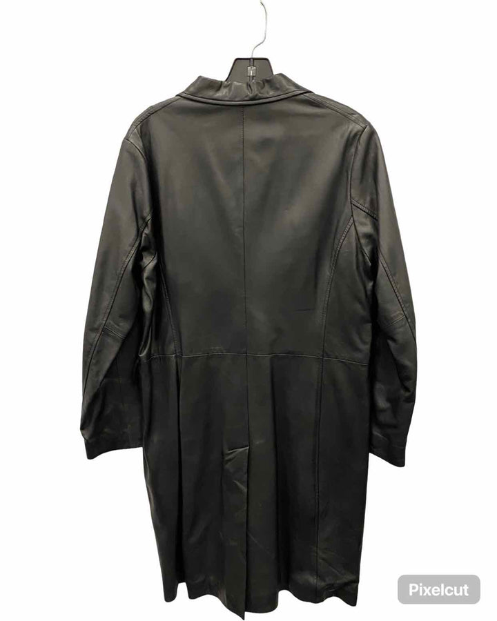 Golden Bear Size L Black Leather Coat(Long)