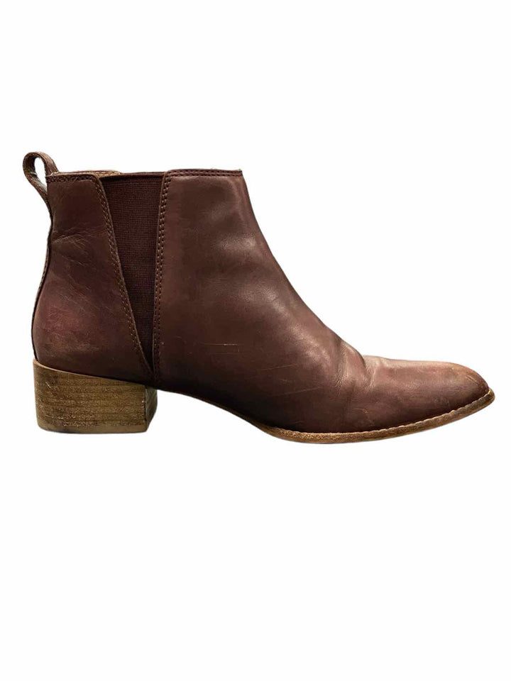 Madewell Shoe Size 8.5 Maroon Leather Boots(Ankle)