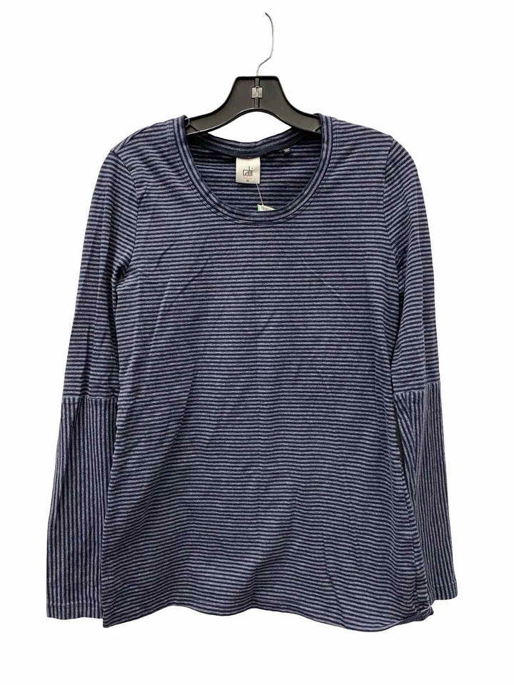 Cabi Size M Blue Striped Long Sleeve Shirts