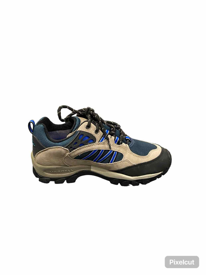 Merrell Shoe Size 8.5 Tan Black & Blue waterproof NWOT Sneakers