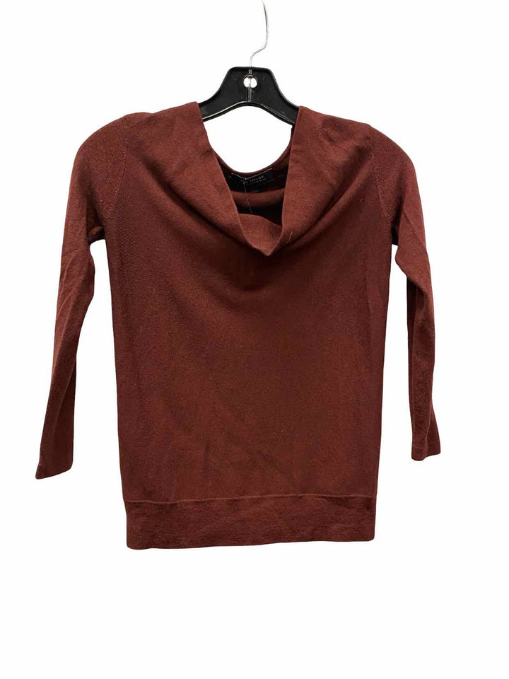 Ann Taylor Size XSP Burgundy 100% Merino Wool Sweater