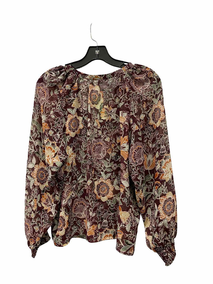 BB Dakota Size M Purple Floral Long Sleeve Shirts