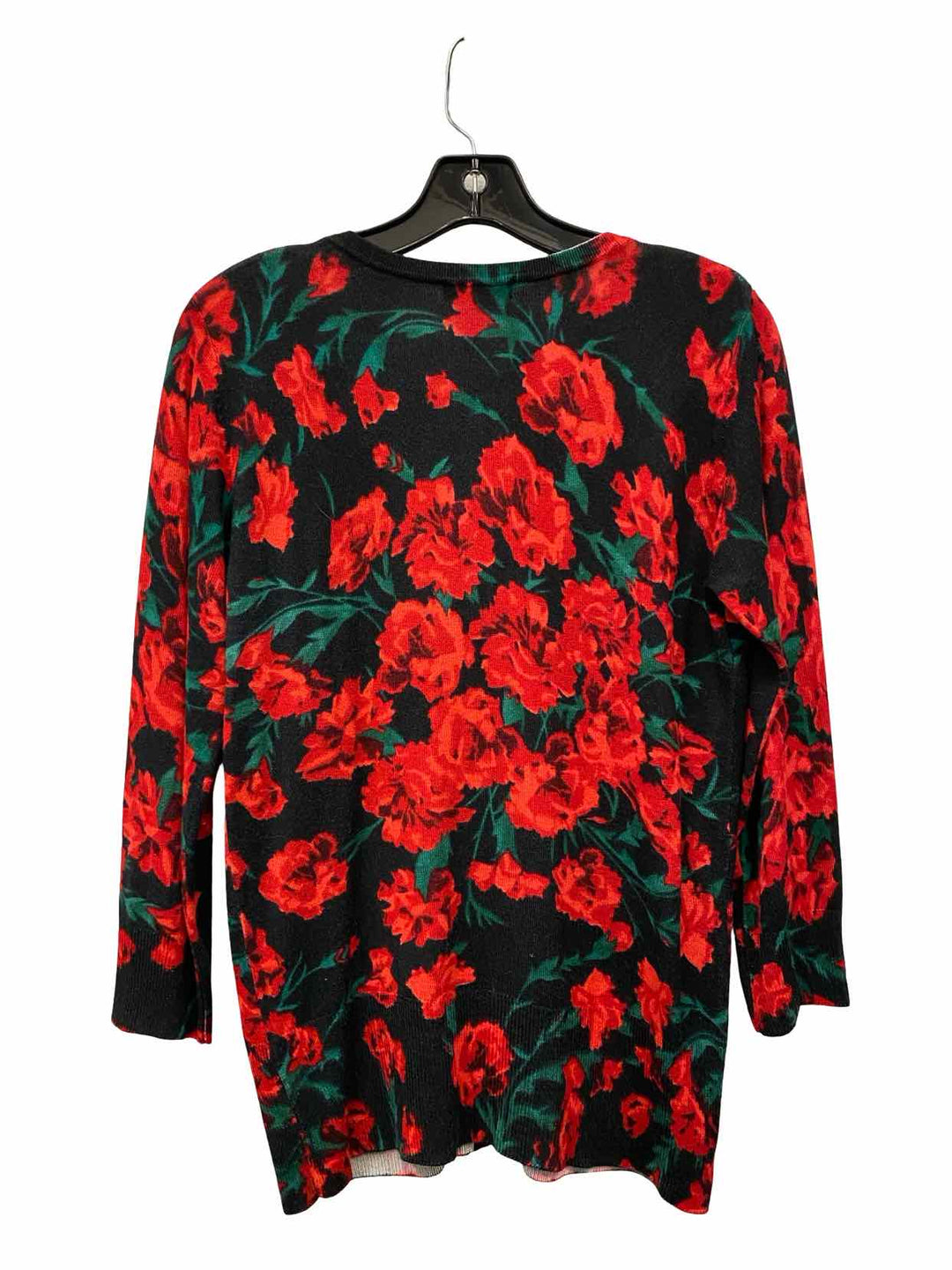 Premise Studio Size M Black Red Floral Sweater