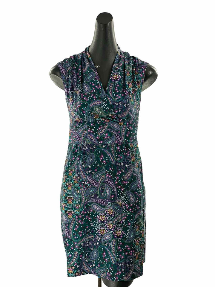 Athleta Size 0 Green Multi Abstract Dress