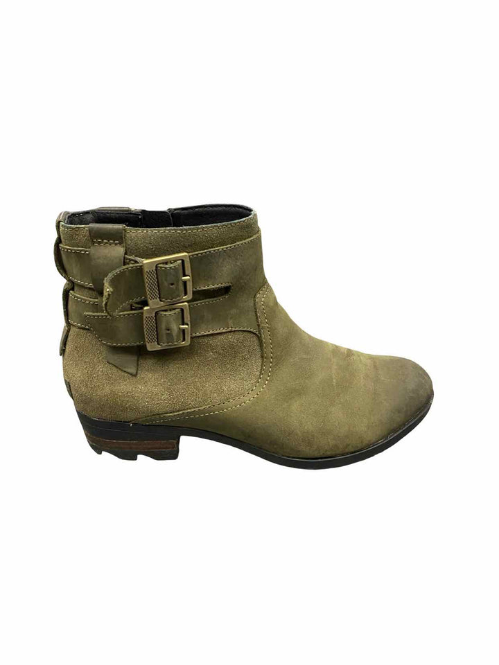 Sorel Shoe Size 8.5 Green Leather Lolla Bootie Boots(Ankle)