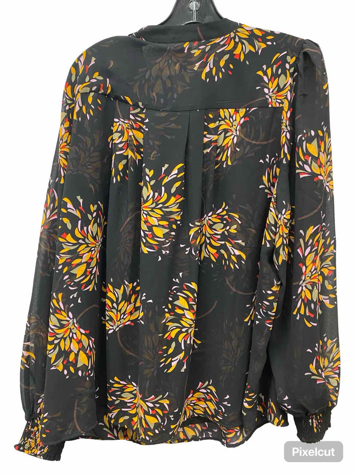 Cabi Size XXL Black Print Long Sleeve Shirts