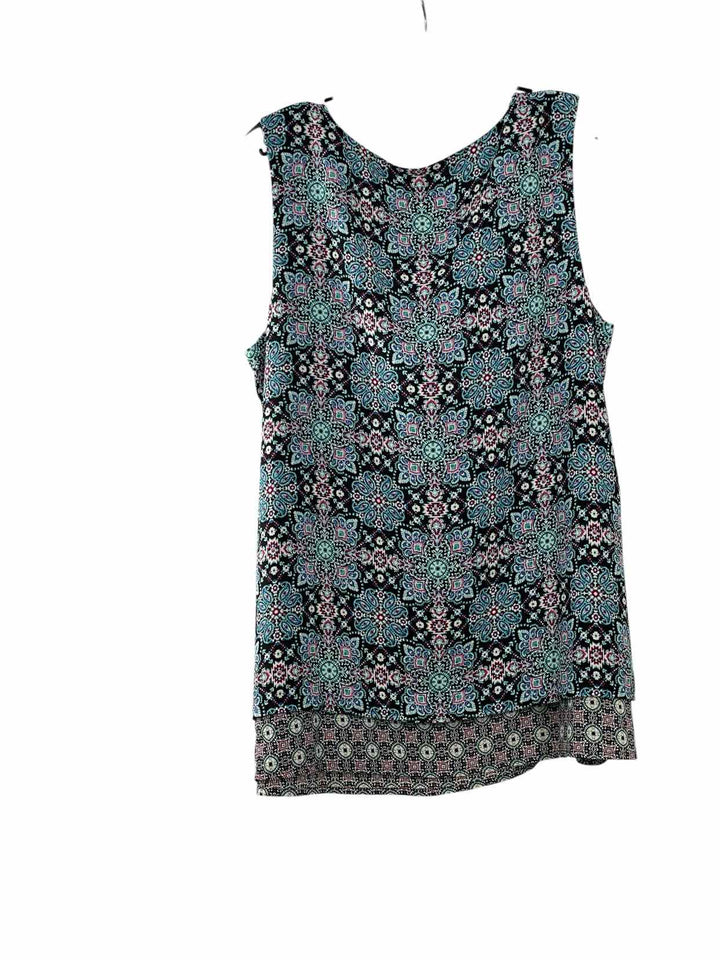 J Jill Size M Blue Multi Tank Top