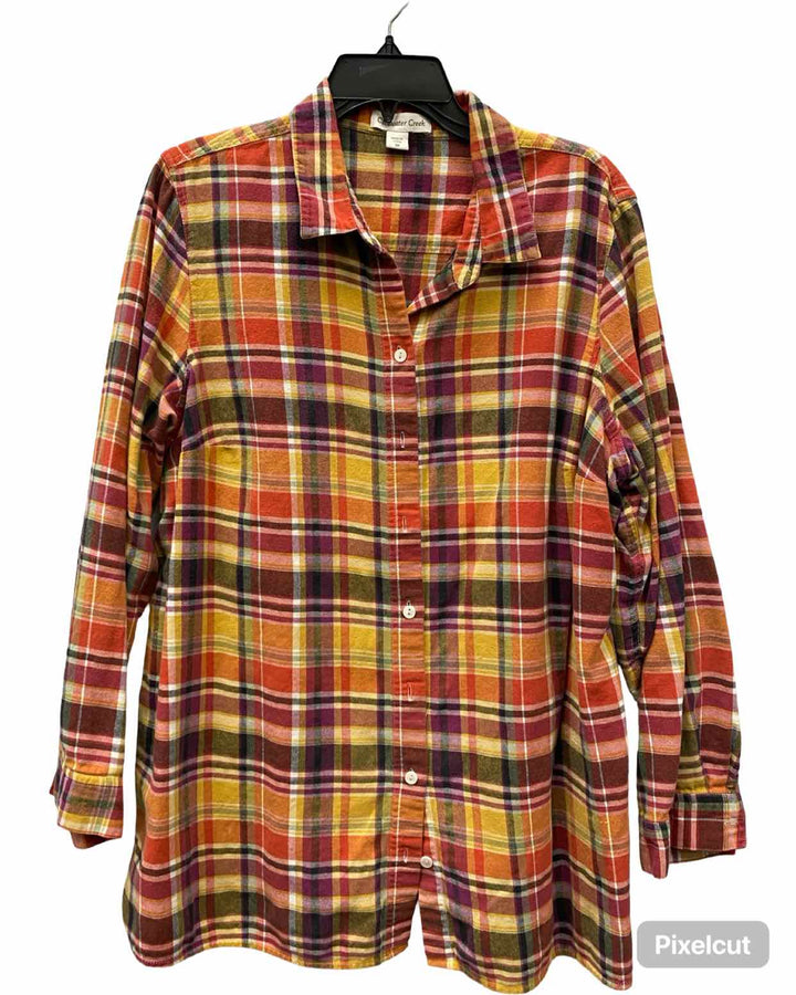 Coldwater Creek Size 1X Multi-Color Plaid Long Sleeve Shirts