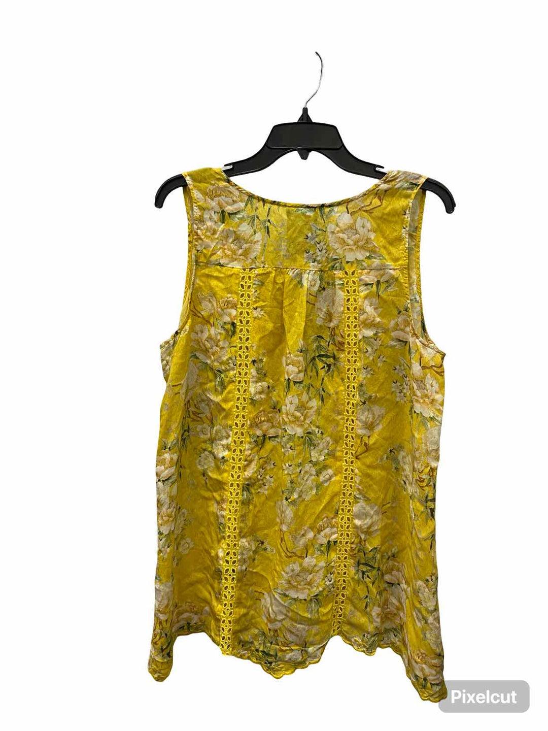 Johnny Was Size L Yellow Floral Tank Top