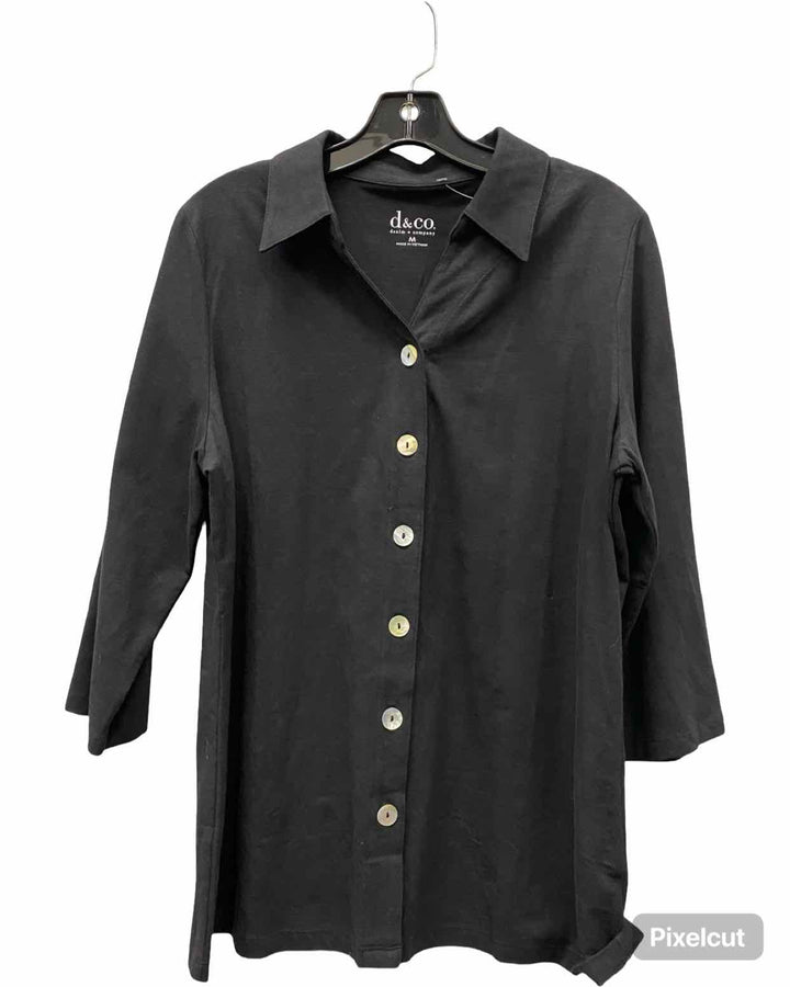 Denim + Companies Size M Black Long Sleeve Shirts