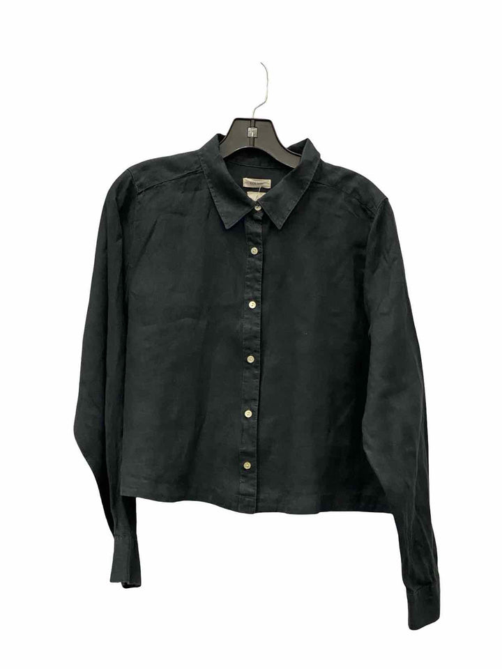 Joie Size L Black 100% Linen Long Sleeve Shirts