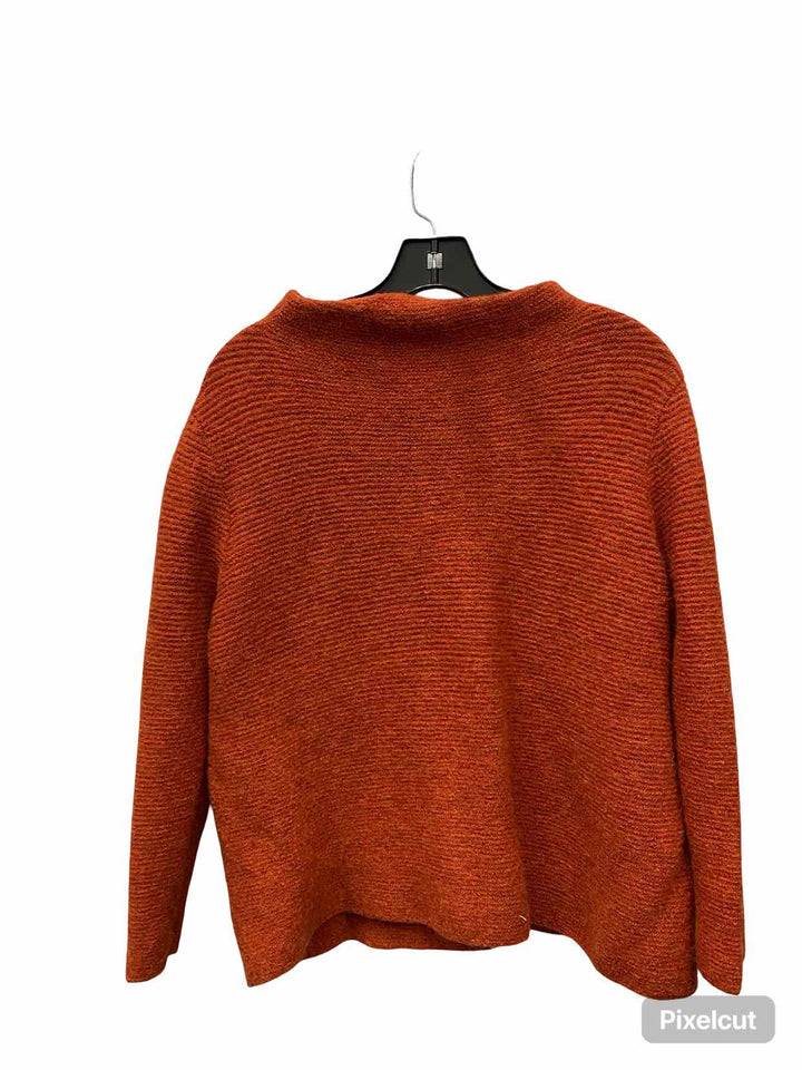 Beyond Threads Size XL Orange Ribbed 60% Alpaca/ 40% Wool Sweater