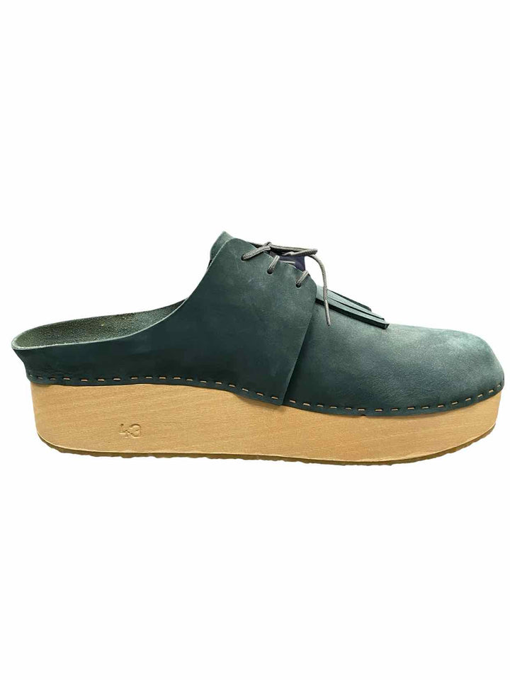 BRYR Shoe Size 43 Teal Leather Platform Zoe Clogs
