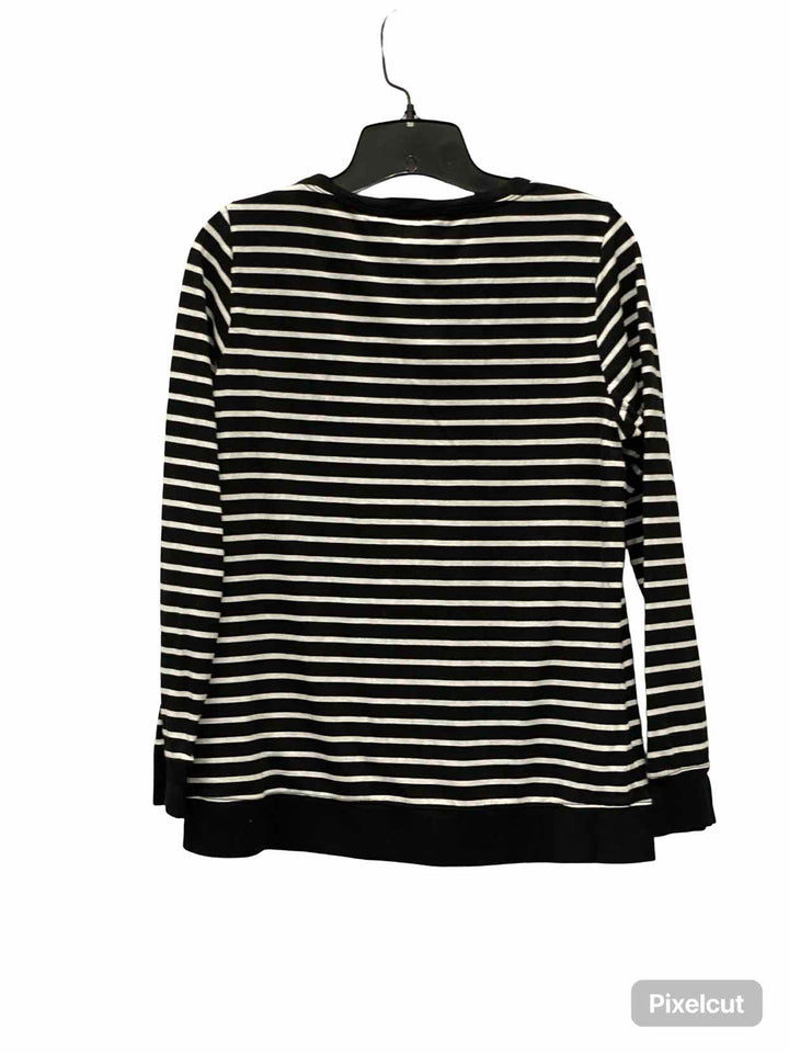 Tribal Size L Black White Stripe Long Sleeve Shirts