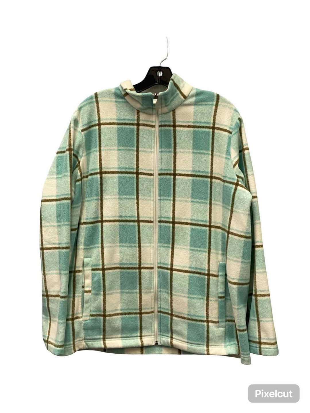 Lands End Size XL Blue White Plaid Jacket