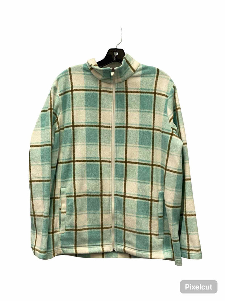 Lands End Size XL Blue White Plaid Jacket