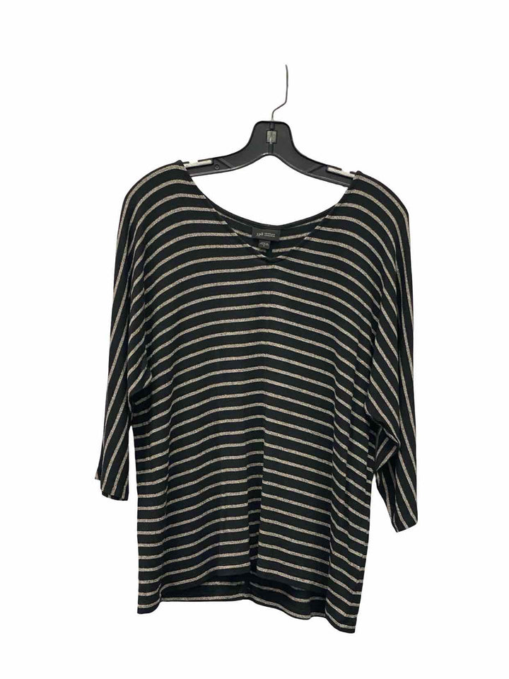 J Jill Size S Black Brown Striped Long Sleeve Shirts