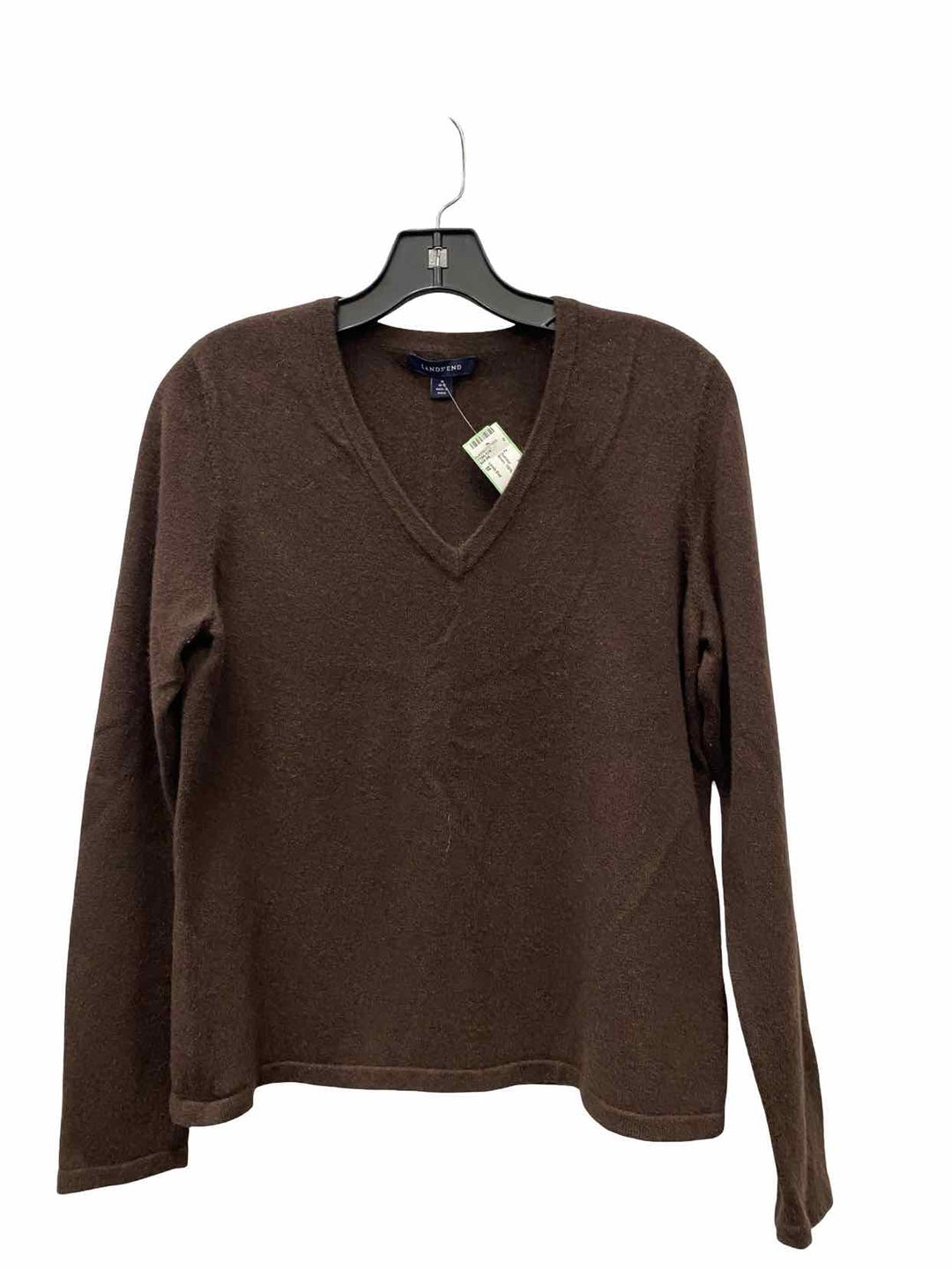 Lands End Size M Brown 100% cashmere Sweater