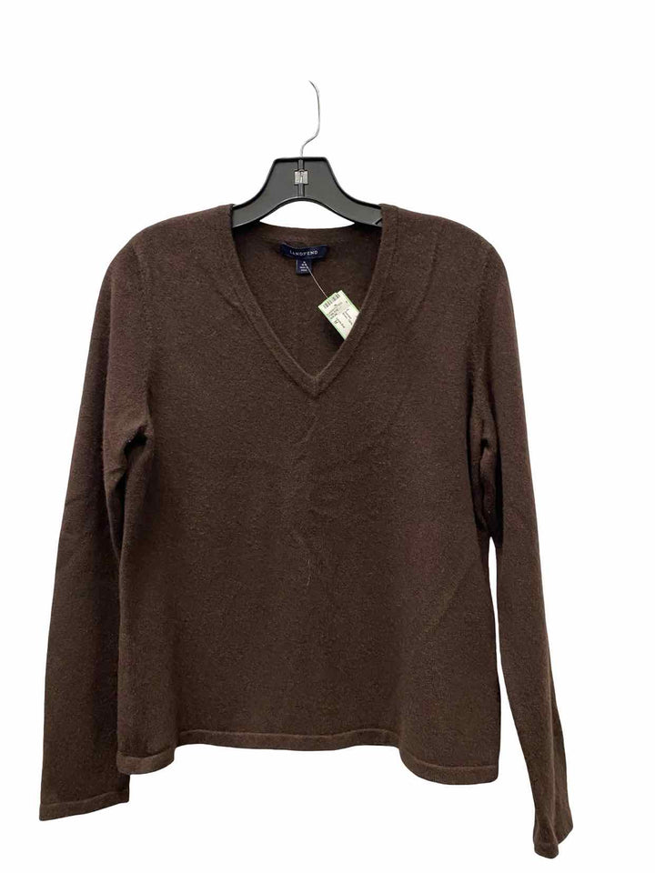 Lands End Size M Brown 100% cashmere Sweater