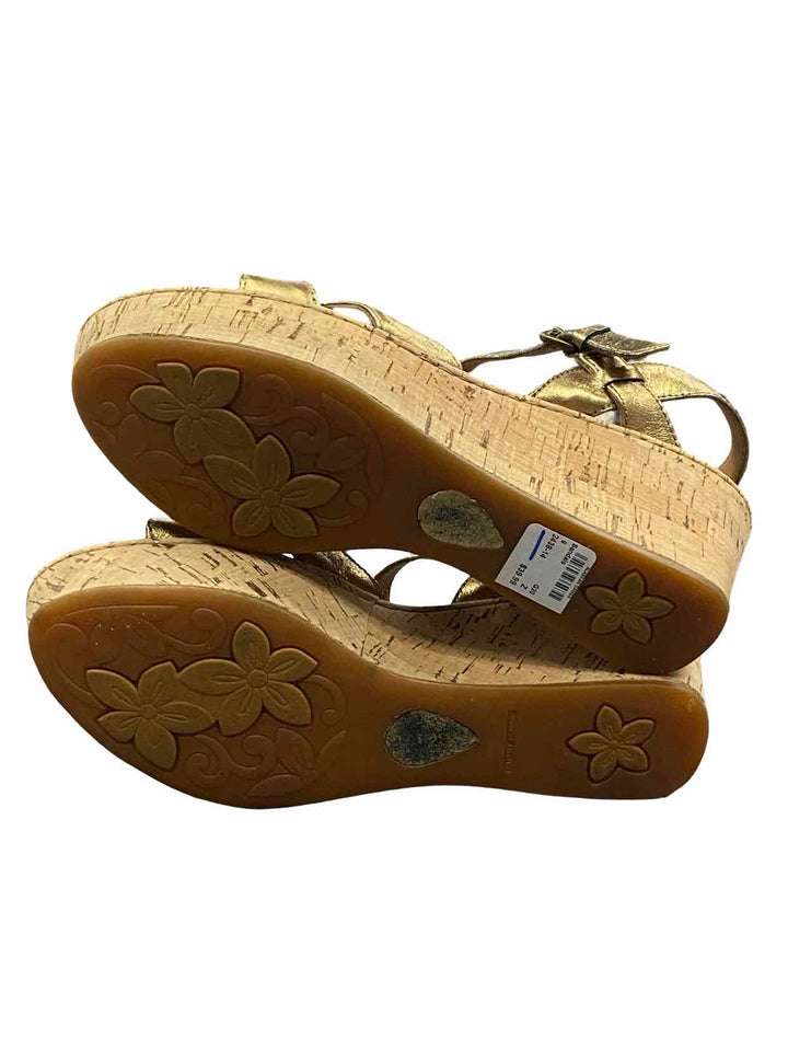 Born Shoe Size 9 Gold Wedge Sandals