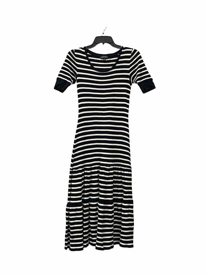 Ralph Lauren Size M Black White Stripe Dress